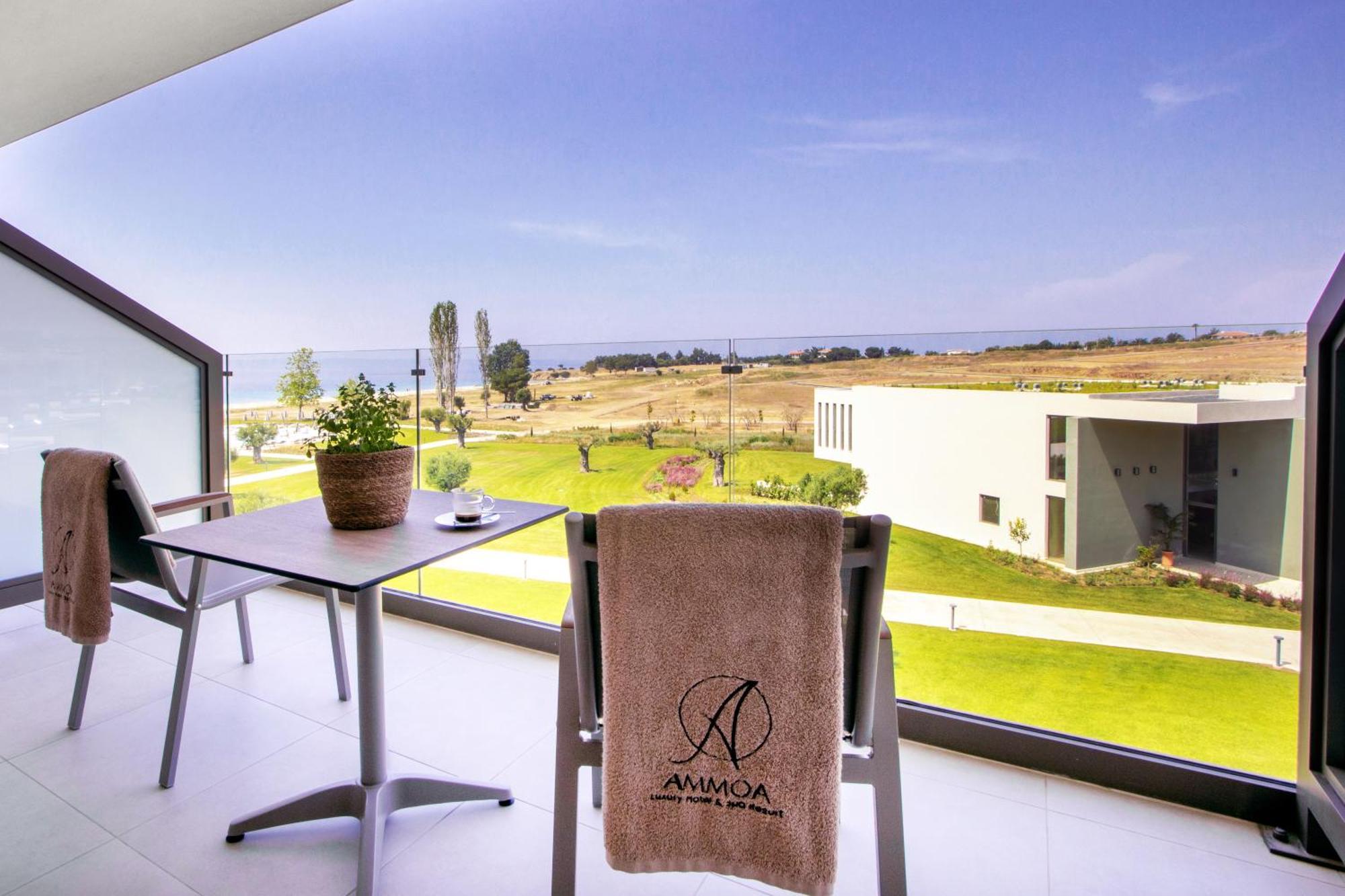 Ammoa Luxury Hotel & Spa Resort Nikiti  Exterior photo View from the balcony of a room at the Dead Sea